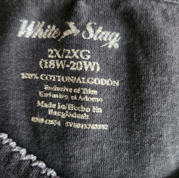 Womens White Stag Tee Shirt 2X Black - Picture 2 of 2